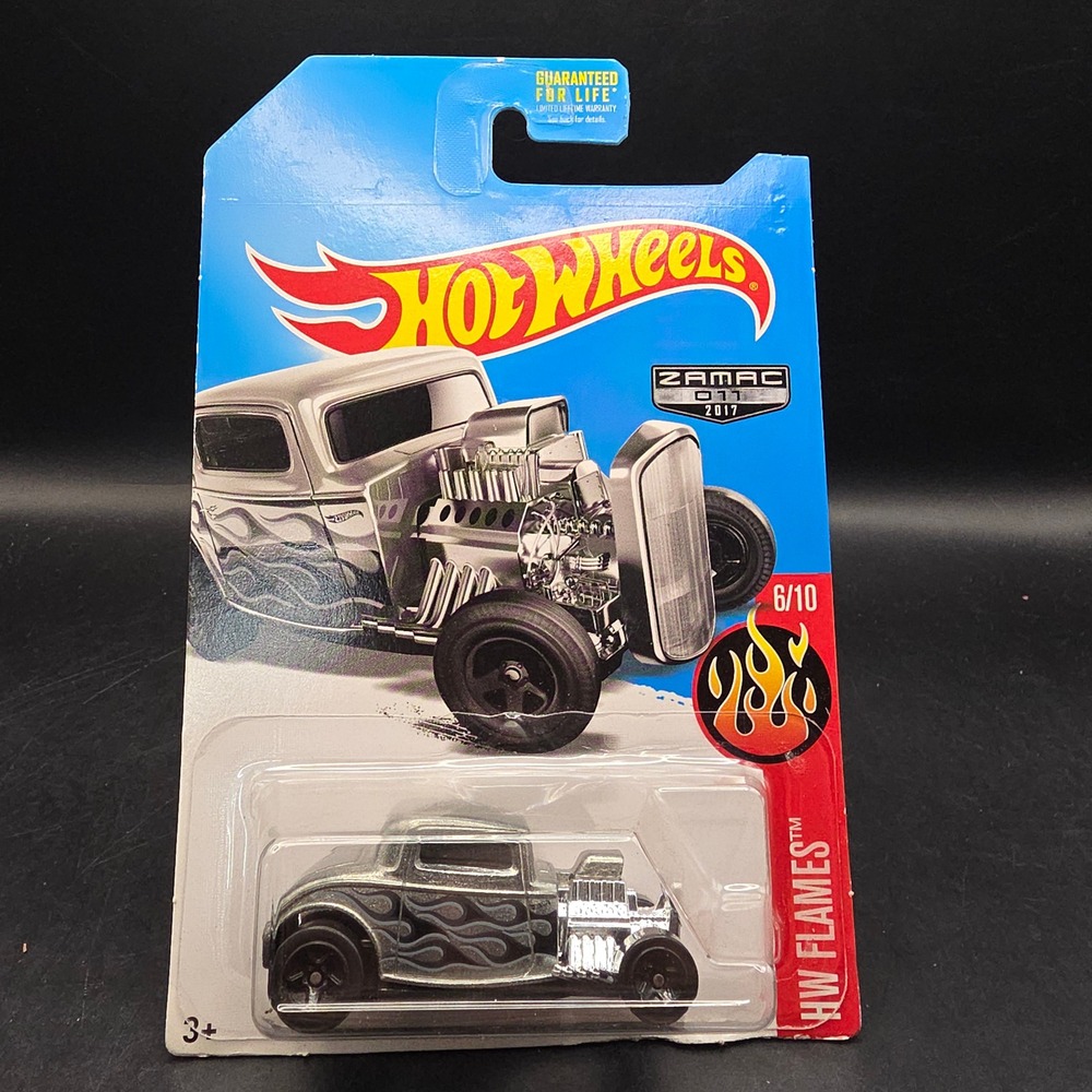Hot Wheels 32 Ford Silver Zamac 011 HW Flames Hot Rod